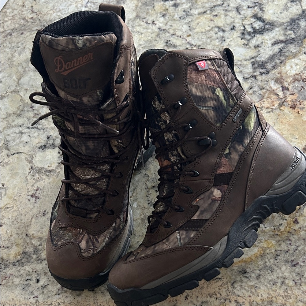 Danner Men's Brown and Black Camo Boots